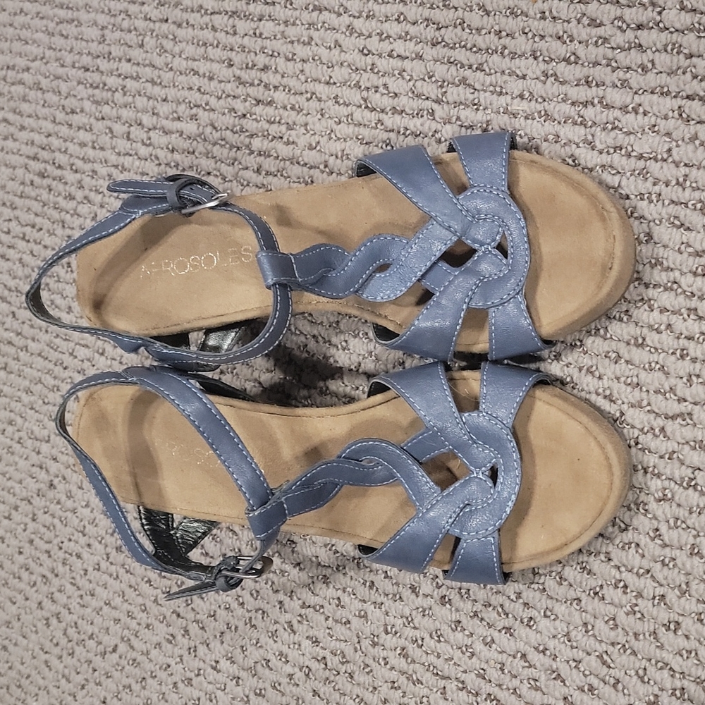 Denim colored wedges